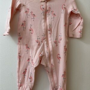 Carter's Pink Flamingo Footed One Piece